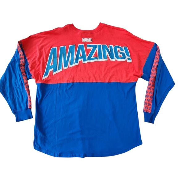 DISNEY MARVEL SPIDERMAN MENS SPIRIT JERSEY LONG SLEEVE SHIRT SUPER HERO SZ LG - Picture 3 of 8
